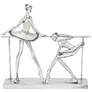 Ballerina Practice 11 1/2" High Silver Sculpture
