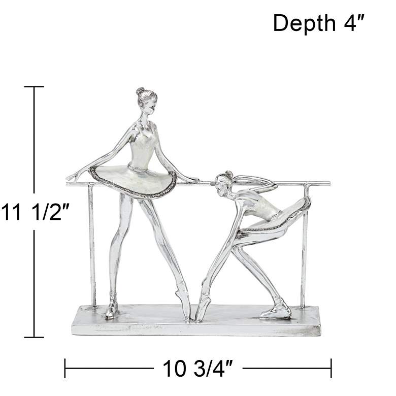 Image 7 Ballerina Practice 11 1/2 inch High Silver Sculpture more views