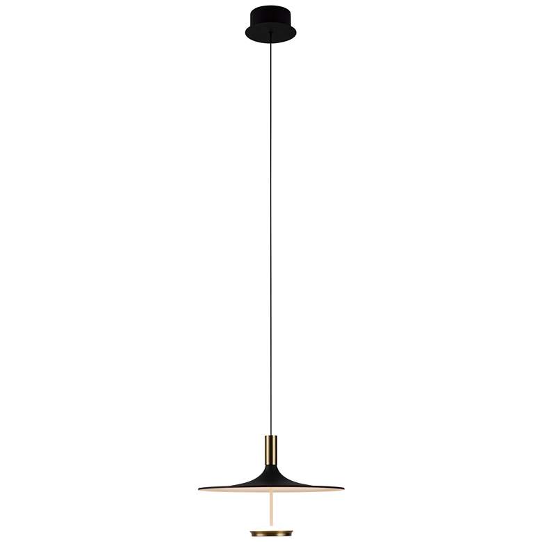 Image 1 Ballet 15.7" Antique Brass/Onyx Black Pendant