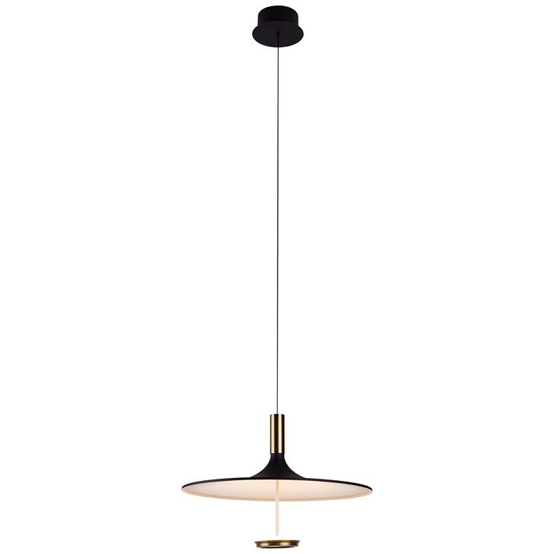 Image 1 Ballet 19.7" Antique Brass/Onyx Black Pendant