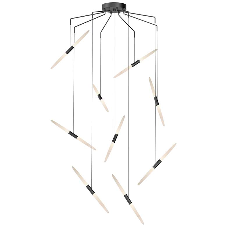 Image 1 Ballet 21 1/4" Wide 9-Light Spreader Satin Black LED Pendant