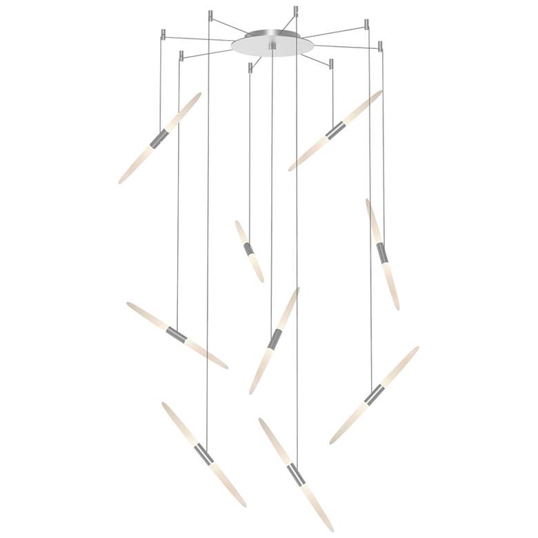 Image 1 Ballet 21 1/4" Wide 9-Light Swag Satin Aluminum LED Pendant