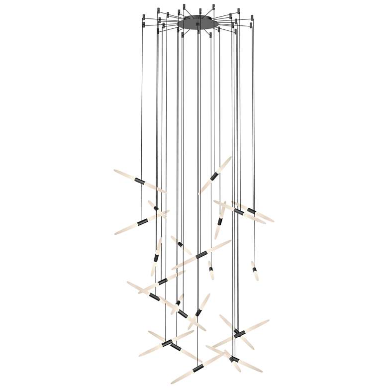 Image 1 Ballet 24-Light Swag LED Pendant - Satin Black Finish - Frosted Shade