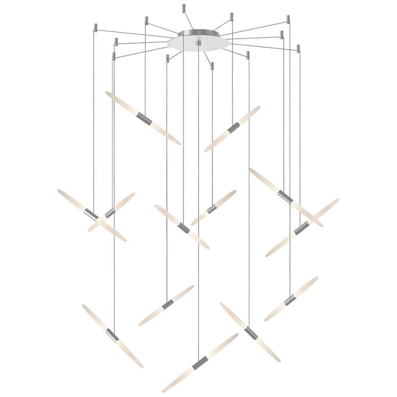Image 1 Ballet 27 1/4" Wide 13-Light Swag Satin Aluminum LED Pendant