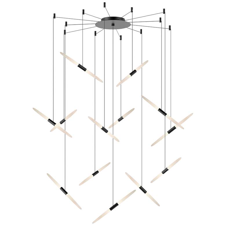 Image 1 Ballet 27 1/4" Wide 13-Light Swag Satin Black LED Pendant