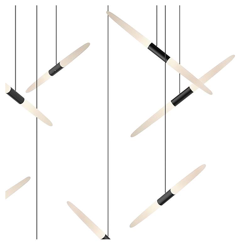 Image 2 Ballet 27 1/4" Wide 13-Light Swag Satin Black LED Pendant more views