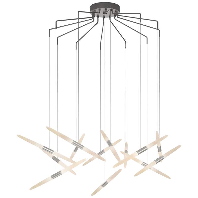 Image 1 Ballet 27 1/4"W 13-Light Spreader Satin Aluminum LED Pendant