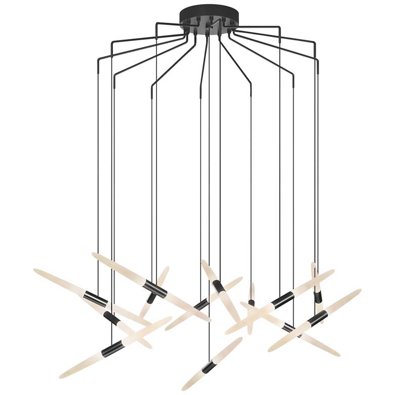 Image 2 Ballet 27 1/4"W 13-Light Spreader Satin Black LED Pendant