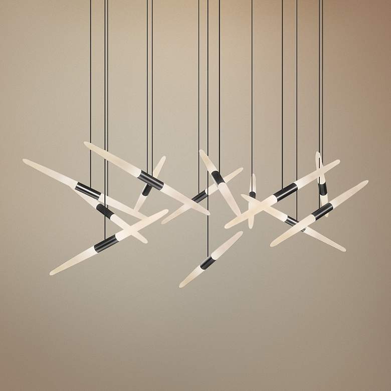 Image 1 Ballet 27 1/4"W 13-Light Spreader Satin Black LED Pendant