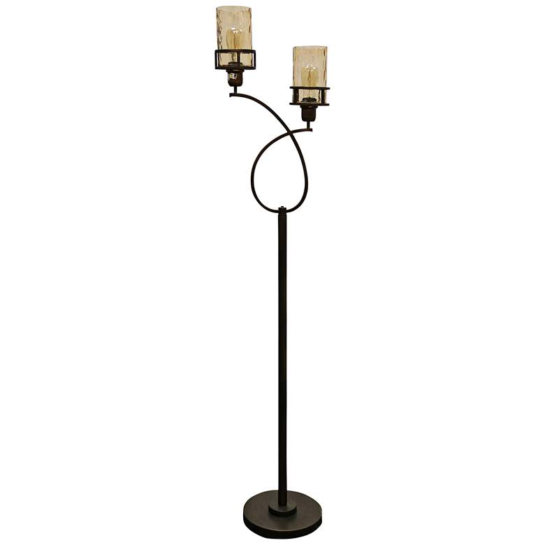 Image 1 Ballico Bronze 2-Headed Metal Uplight Floor Lamp