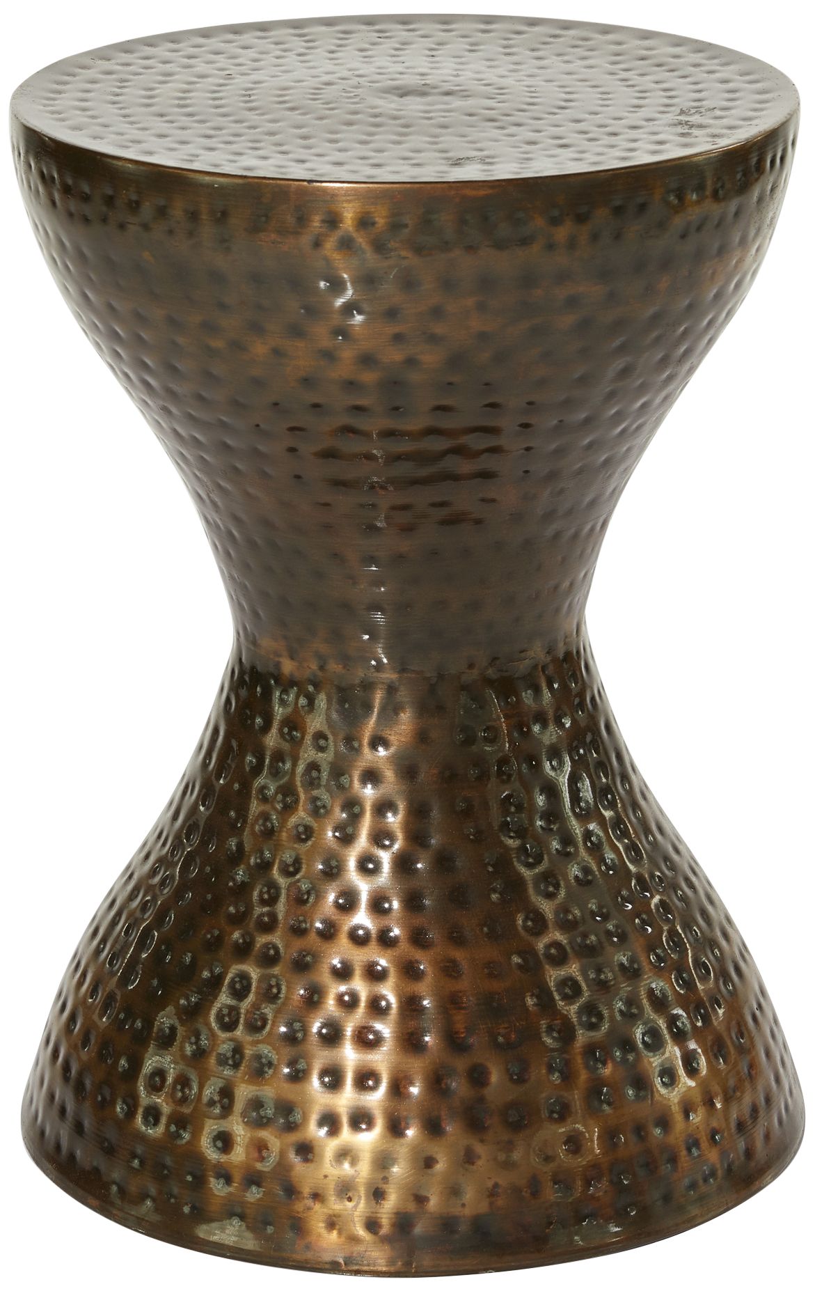 Image 2 Ballister 14"W Bronze Hammered Metal Hourglass Accent Table