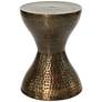 Ballister 14"W Bronze Hammered Metal Hourglass Accent Table