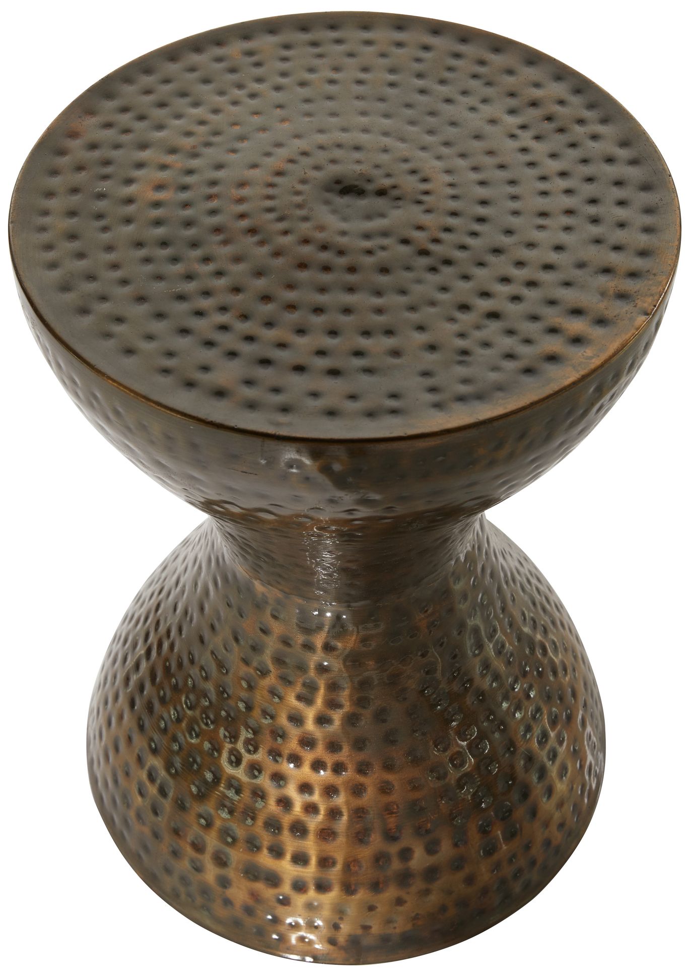 Image 5 Ballister 14"W Bronze Hammered Metal Hourglass Accent Table more views