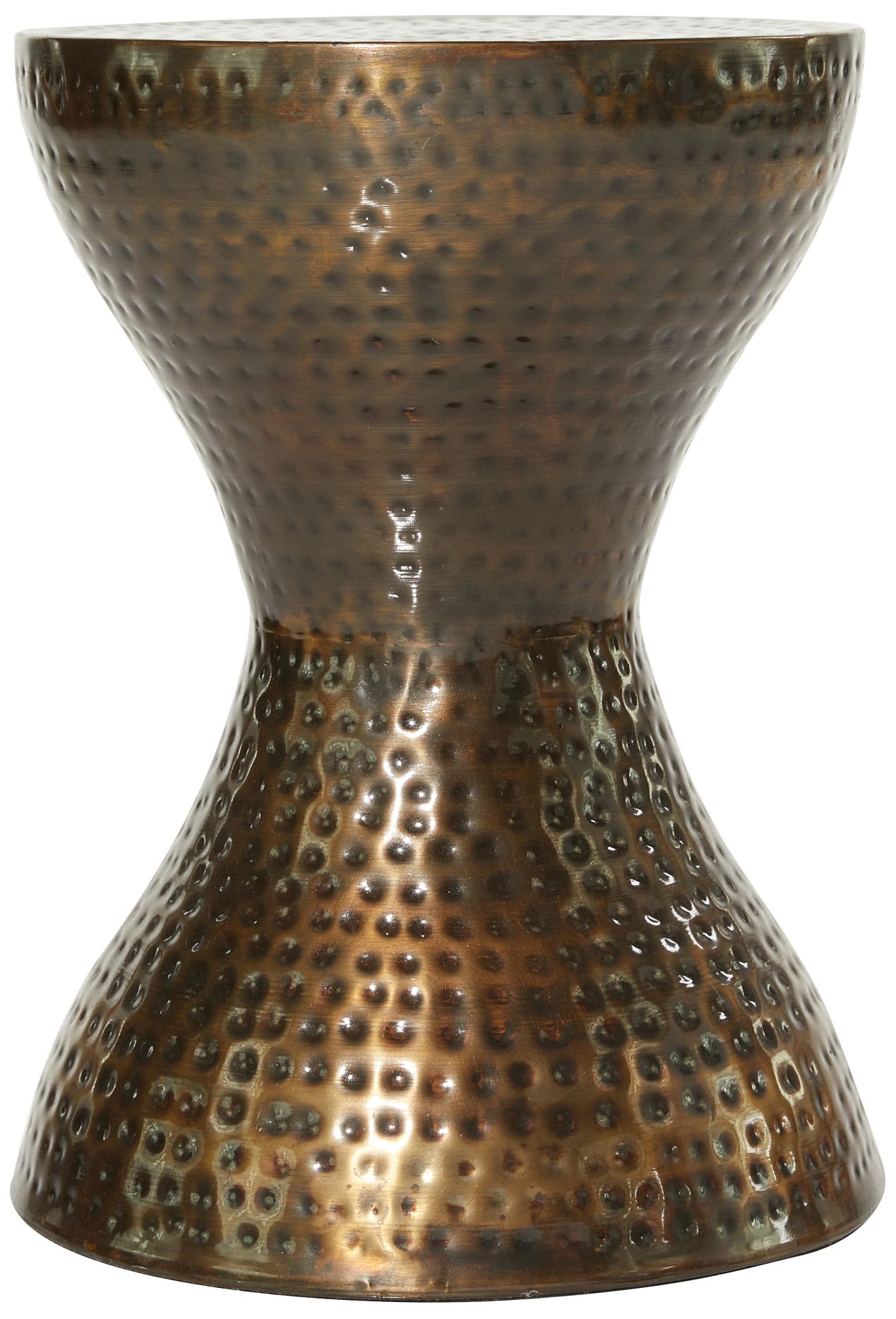 Image 6 Ballister 14"W Bronze Hammered Metal Hourglass Accent Table more views