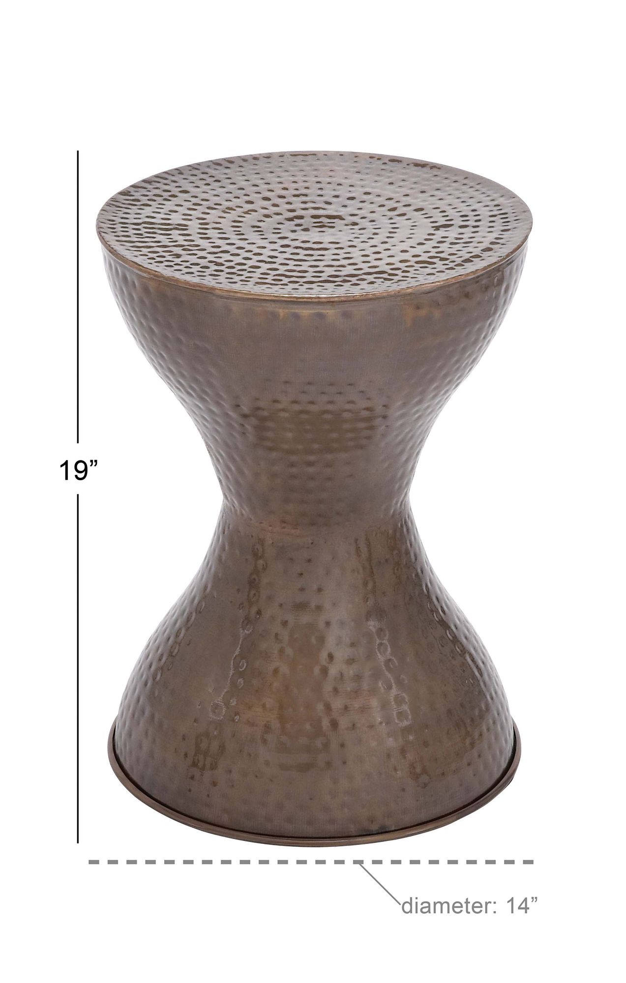 Image 7 Ballister 14"W Bronze Hammered Metal Hourglass Accent Table more views