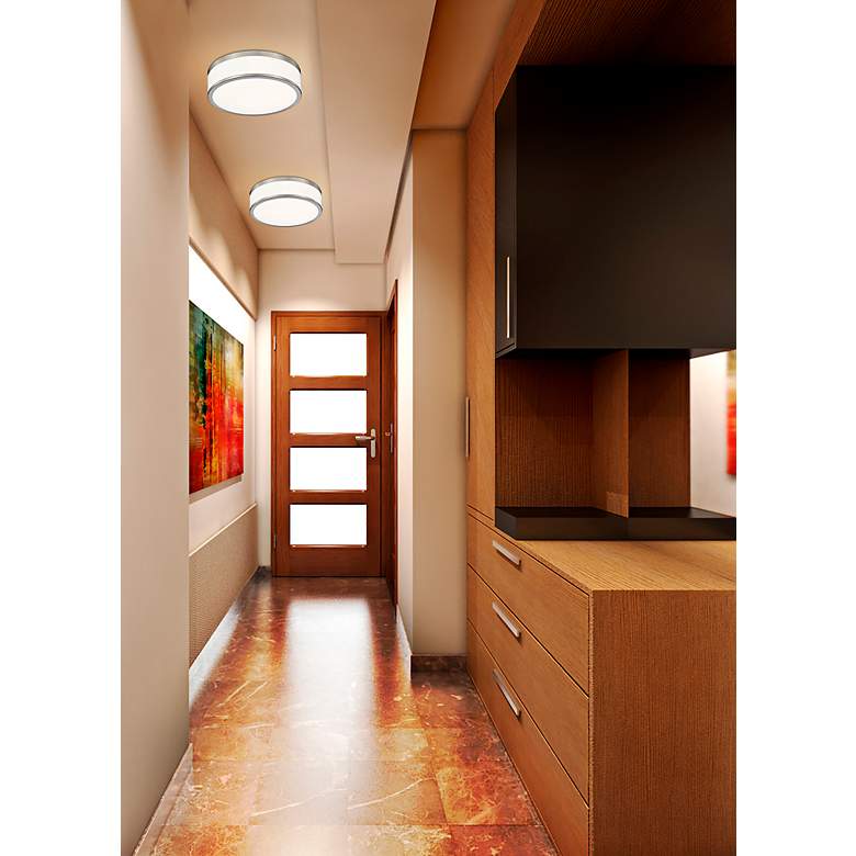 Image 3 Ballord 12" Wide Brushed Nickel LED Ceiling Light more views