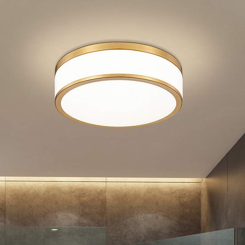 Image 1 Ballord 12" Wide Modern Gold LED Ceiling Light