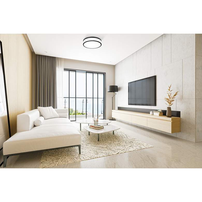 Image 2 Ballord by Z-Lite Matte Black LED 16 inch 1 Light Flush Mount more views