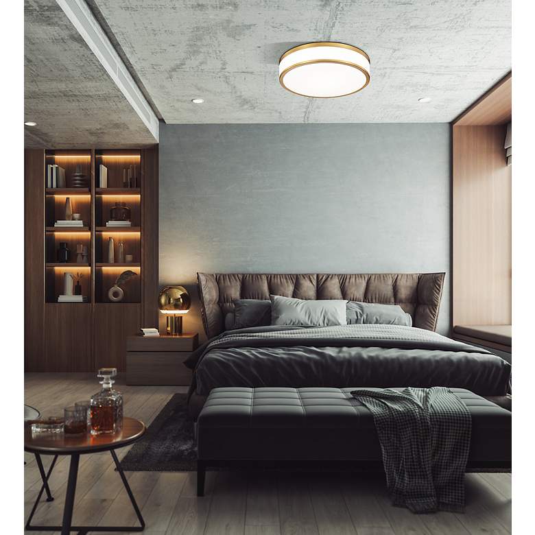 Image 3 Ballord by Z-Lite Modern Gold LED 16 inch 1 Light Flush Mount more views