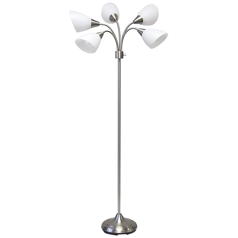 Image 1 Ballou Brushed Steel 5-Light Gooseneck-Arm Floor Lamp