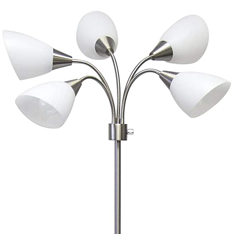 Image 2 Ballou Brushed Steel 5-Light Gooseneck-Arm Floor Lamp more views