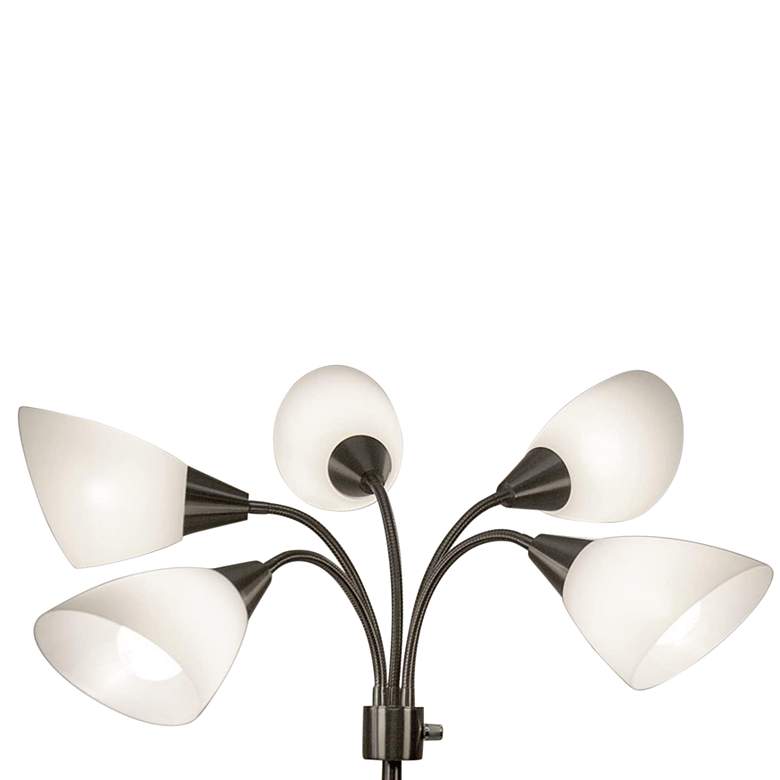 Image 5 Ballou Brushed Steel 5-Light Gooseneck-Arm Floor Lamp more views