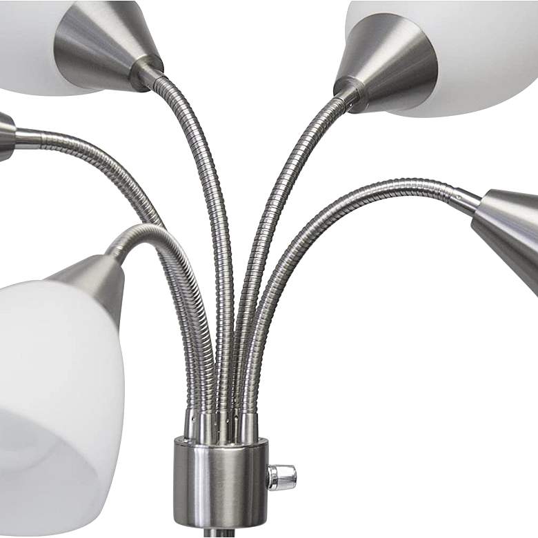 Image 7 Ballou Brushed Steel 5-Light Gooseneck-Arm Floor Lamp more views
