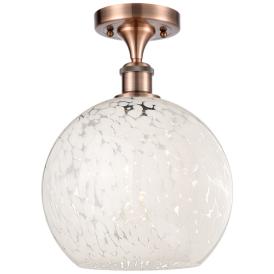 Ballston 10" Wide Antique Copper Semi-Flush Mount w/ White Mouchette S Ballston 10" Wide Antique Copper Semi-Flush Mount w/ White Mouchette S