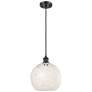 Ballston 10" Wide Matte Black Corded Mini Pendant w/ White Mouchette S