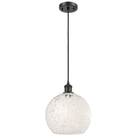 Ballston 10" Wide Matte Black Corded Mini Pendant w/ White Mouchette S Ballston 10" Wide Matte Black Corded Mini Pendant w/ White Mouchette S
