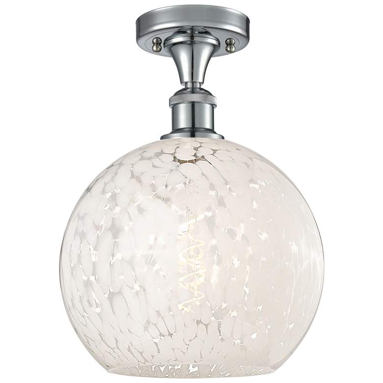 Image 1 Ballston 10" Wide Polished Chrome Semi-Flush Mount w/ White Mouchette