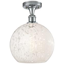 Ballston 10" Wide Polished Chrome Semi-Flush Mount w/ White Mouchette