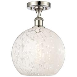 Ballston 10" Wide Polished Nickel Semi-Flush Mount w/ White Mouchette