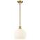 Ballston 10" Wide Satin Gold Stem Hung Mini Pendant w/ White Venetian