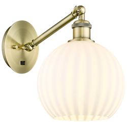 Ballston 10"H Antique Brass Vertically Adjustable Sconce w/ Venetian S