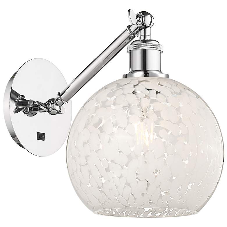 Image 1 Ballston 10"H Chrome Vertically Adjustable Sconce w/ White Mouchette S