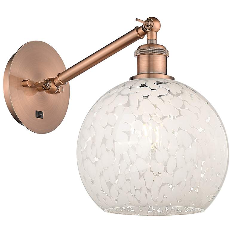 Image 1 Ballston 10"H Copper Vertically Adjustable Sconce w/ White Mouchette S