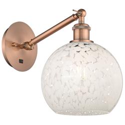 Ballston 10"H Copper Vertically Adjustable Sconce w/ White Mouchette S