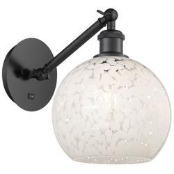 Ballston 10"H Matte Black Vertically Adjustable Sconce w/ Mouchette Sh