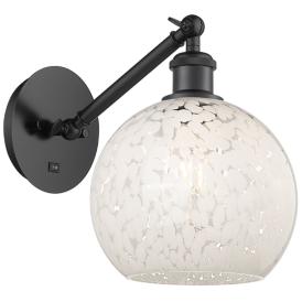 Ballston 10"H Matte Black Vertically Adjustable Sconce w/ Mouchette Sh Ballston 10"H Matte Black Vertically Adjustable Sconce w/ Mouchette Sh