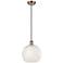 Ballston 10"W Antique Copper Corded Mini Pendant w/ White Mouchette Sh