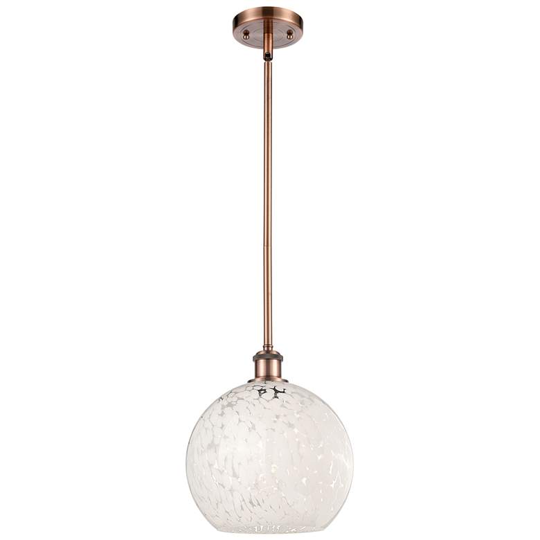 Image 1 Ballston 10"W Antique Copper Stemmed Mini Pendant w/ White Mouchette S
