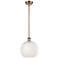 Ballston 10"W Antique Copper Stemmed Mini Pendant w/ White Mouchette S