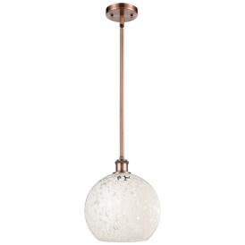 Ballston 10"W Antique Copper Stemmed Mini Pendant w/ White Mouchette S Ballston 10"W Antique Copper Stemmed Mini Pendant w/ White Mouchette S