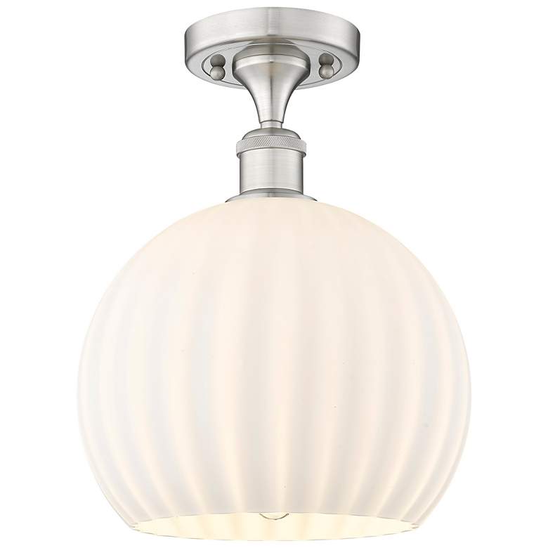 Image 1 Ballston 10"W Brushed Satin Nickel Semi-Flush Mount w/ White Venetian
