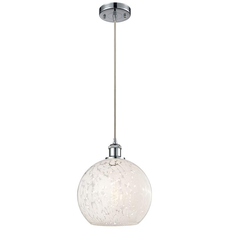 Image 1 Ballston 10"W Polished Chrome Corded Mini Pendant w/ White Mouchette S