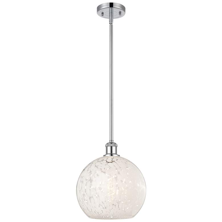 Image 1 Ballston 10"W Polished Chrome Stemmed Mini Pendant w/ White Mouchette