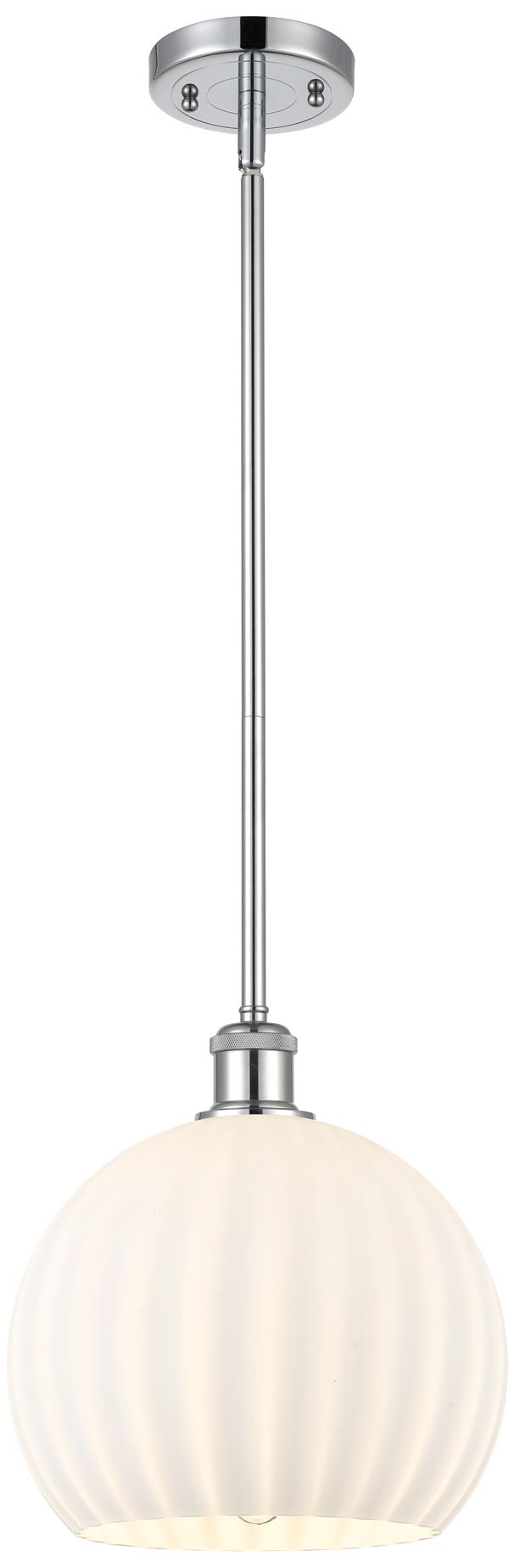 Ballston 10"W Polished Chrome Stemmed Mini Pendant w/ White Venetian S