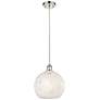 Ballston 10"W Polished Nickel Corded Mini Pendant w/ White Mouchette S