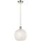 Ballston 10"W Polished Nickel Corded Mini Pendant w/ White Mouchette S